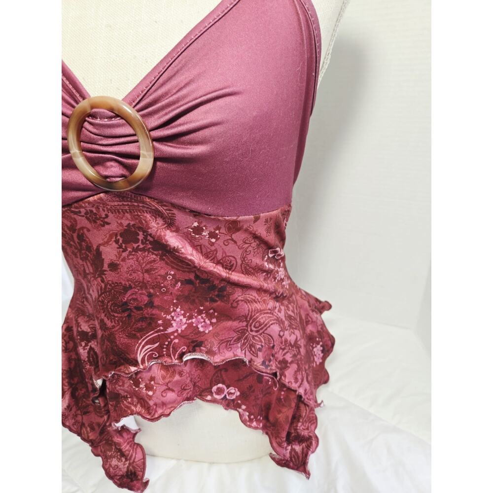 Boho Y2k S Halter Top Fairy 2000s Blouse Asymmetrical Indie Retro Wimsy Romantic - Picture 8 of 8